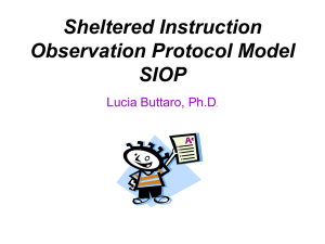 Sheltered Instruction Observation Protocol Model (SIOP