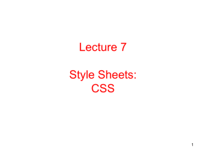 Style Sheets: CSS