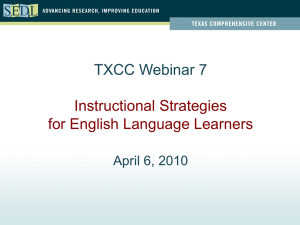 PowerPoint: Instructional Strategies for ELLs