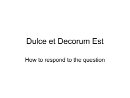 Dulce et decorum est essays