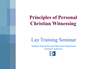 Principles of Personal Christian Witness