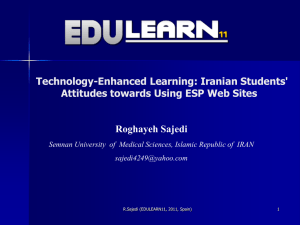 Students` Overall Attitudes towards Using Web Sites to learn ESP