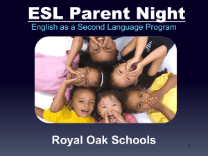 ESL Parent Night - Royal Oak Schools