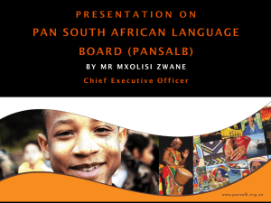 presentation on pan south african language board (pansalb)