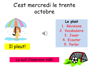 French MLPS First Level Classroom Talk