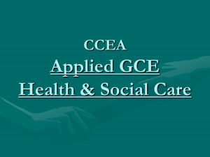 GCE Applied Health & Social Care