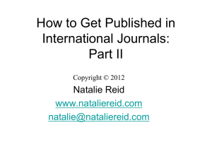 How to Get Published in International Journals