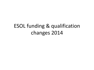 ESOL qualifications and funding