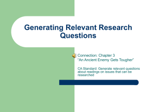 Generating Relevant Research Questions PP