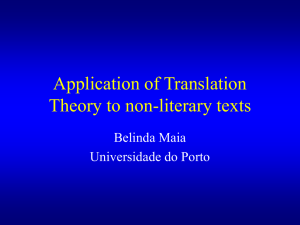 Application of Translation Theory to non