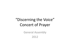 “Discerning the Voice” Concert of Prayer