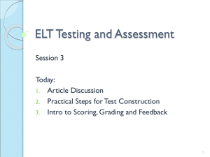 ELT Testing and Assessment