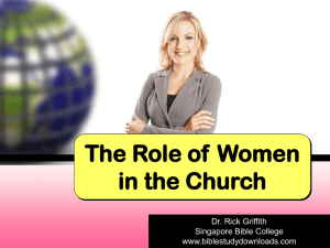 Women can and should take the key leadership role in the church
