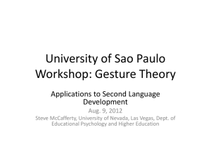 University of Sao Paulo Workshop on What Gesture Is (Isn`t)
