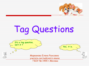 tag question - ENGLISH