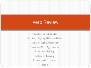 Verb Review - Madison County Schools