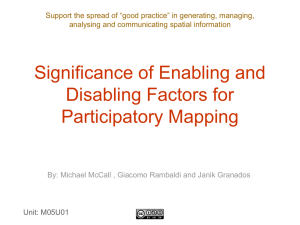 Significance of Enabling and Disabling Factors for Participatory