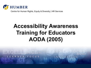 Accessibility Awareness Training for Educators AODA
