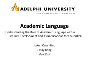 Academic Language Webinar - PowerPoint slides