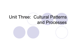 Unit Three: Cultural Patterns and Processes