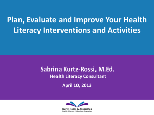 Plan, Evaluate and Improve Your Health Literacy Interventions