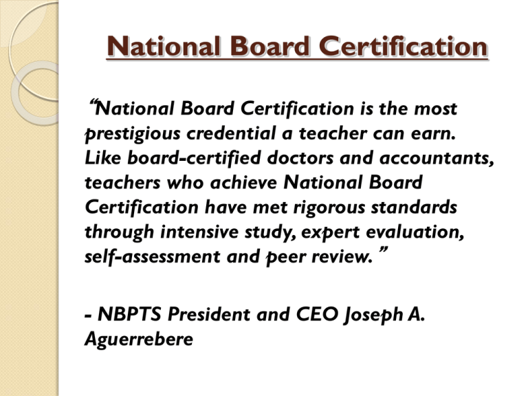 National Board Certification