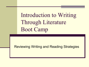 Writing/Reading Boot Camp