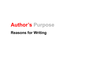 Author`s Purpose Lesson 2 PowerPoint