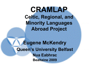CRAMLAP Celtic, Regional, and Minority Languages Abroad Project
