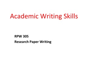 Course Introduction & Characteristics of Formal Writing