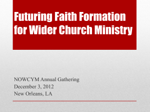 Futuring Faith Formation for Wider Church Ministry