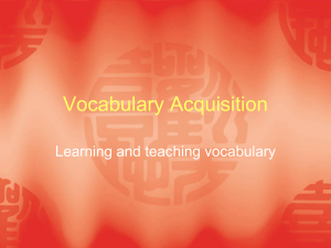 Second Language Vocabulary Acquisition