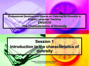 Introduction to the characteristics of diversity
