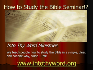 How to Study the Bible sem