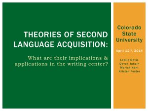 File - Theories of Second Language Acquisition: What