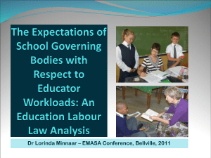 The Expectations of School Governing Bodies with Respect