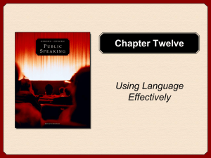 Chapter Twelve: Using Language Effectively