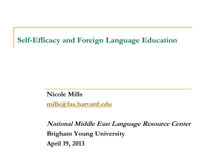 Self-Efficacy and the Foreign Language Classroom: Background