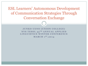 ESL Learners` Autonomous Development of