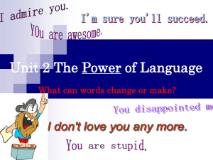Unit 2 The Power of Language