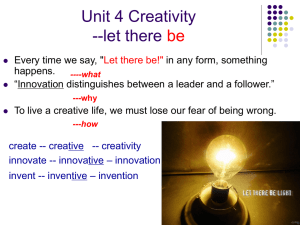Unit 4 Creativity