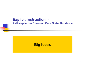 Explicit Instruction - Pathway to the Common Core State