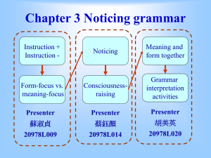 Chapter 3 Noticing grammar