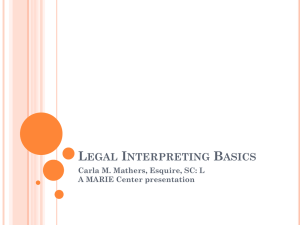 Legal Interpreting Basics