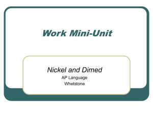 Work Mini-Unit Nickel and Dimed