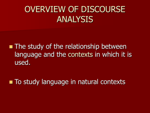 Overview of Discourse Analysis - Emmy Nadia : A Teacher E