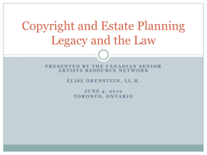 Copyright and Estate Planning - Canadian Senior Artists` Resource