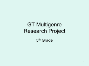 Rubrics for Multigenre Project