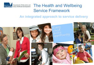 Towards a health and wellbeing service framework: A Discussion