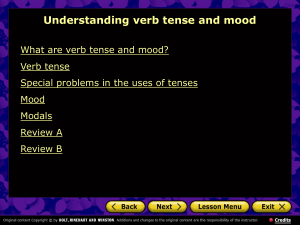 Understanding Verb Tense - Ms. B`s Class is Online